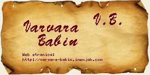 Varvara Babin vizit kartica